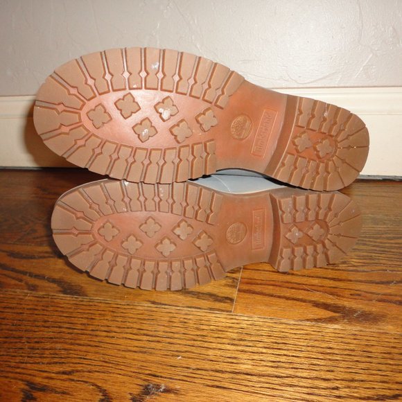 TIMBLERLAND Women's Lace Up Leather and Canvas Gray Combat Boots Size 9.5 - Picture 4 of 9